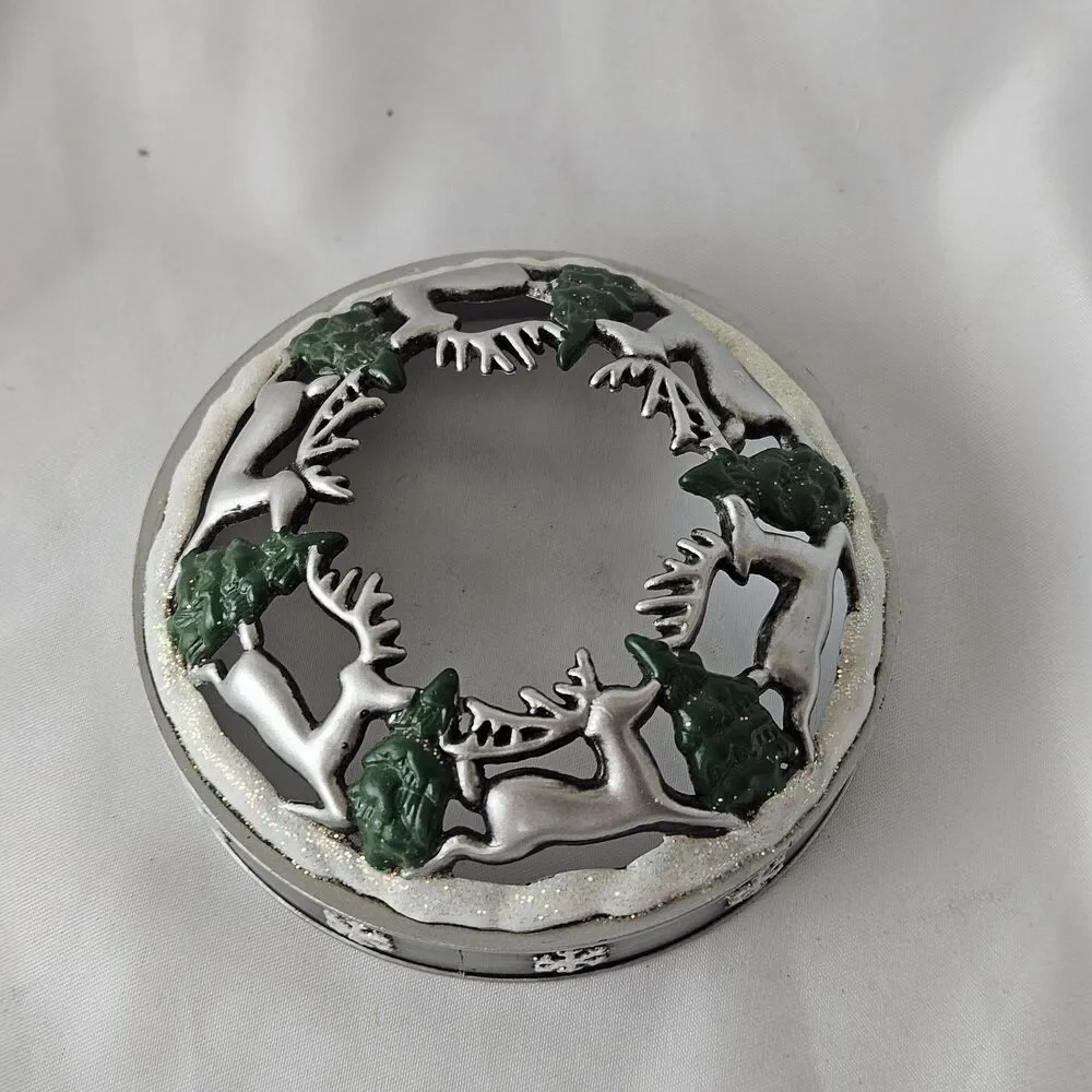 Yankee Candle Illuma Lid Jar Candle Topper Accessory Reindeer Christmas Tree